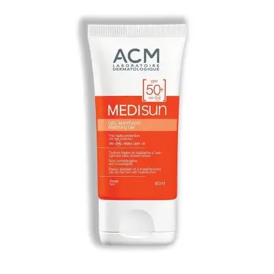 ACM MEDISUN MATTIFYING GEL / МЕДИСЪН МАТИРАЩ ГЕЛ БЕЗ ЦВЯТ, ЗА ВСЯКАКЪВ ТИП КОЖА SPF 50+ 40МЛ