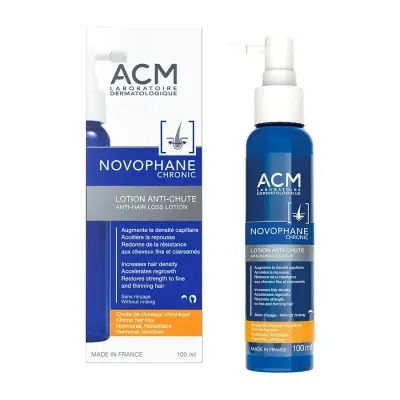 ACM NOVOPHANE CHRONIC LOTION / НОВОФАН ЛОСИОН ПРОТИВ ХРОНИЧЕН КОСОПАД, ПРИ МЪЖЕ И ЖЕНИ 100МЛ
