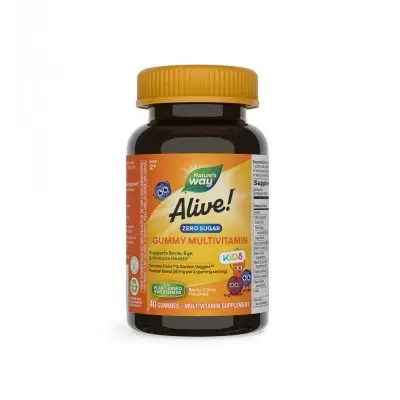NATURE'S WAY ALIVE! GUMMY MULTIVITAMIN KIDS / АЛАЙВ МУЛТИВИТАМИНИ ЗА ДЕЦА ЖЕЛИРАНИ ТАБЛ. (БЕЗ ЗАХАР) X 40