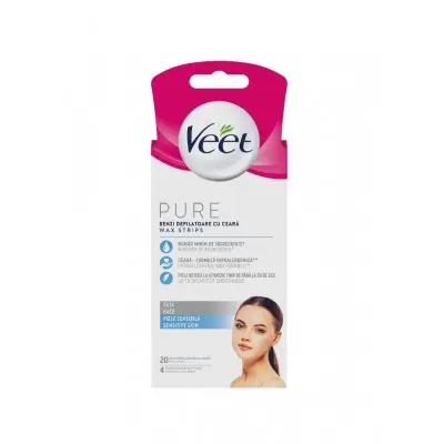 VEET PURE / ВОСЪЧНИ ЛЕНТИ ЗА ЛИЦЕ ЗА ЧУВСТВИТЕЛНА КОЖА БР. X20
