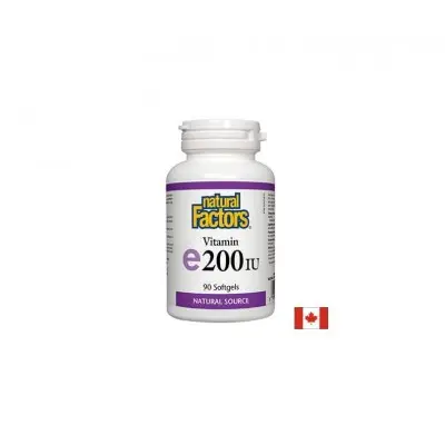 NATURAL FACTORS VITAMIN E 200 IU / ВИТАМИН Е 134 МГ (Д-АЛФА ТОКОФЕРОЛ) СОФТГЕЛ КАПС. X 90