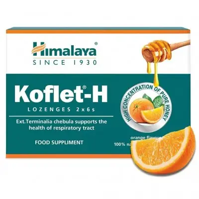 HIMALAYA KOFLET-H ORANGE / ХИМАЛАЯ КОФЛЕТ ПЧЕЛЕН МЕД (С ПОРТОКАЛ) ЗА ГЪРЛО Х12