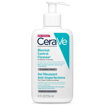 CeraVe Blemish Control Почистващ гел за кожа, склонна към несъвършенства, 236 мл