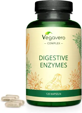 Vegavero Digestive Enzymes Храносмилателни ензими Хранителна добавка, 120 капсули