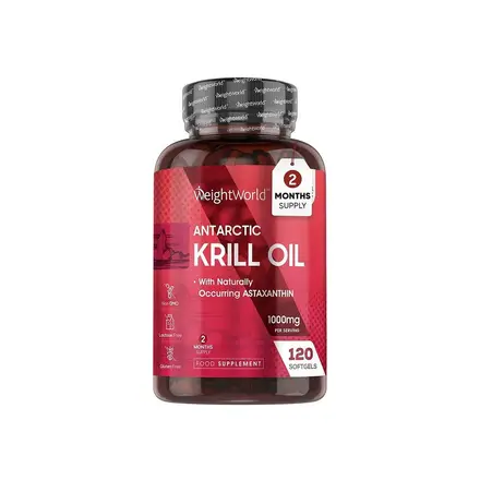 Грижа за сърцето, мозъка и зрението Масло от Антарктически крил (Krill oil) 600 mg х 180 софтгел капсули