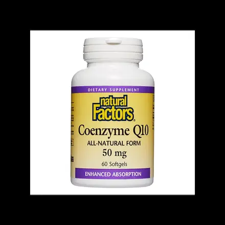Coenzyme Q10 All-Natural Form - Коензим Q10 (Антиоксидант и кардиопротектор), 50 mg, 60 софтгел капсули Natural Factors