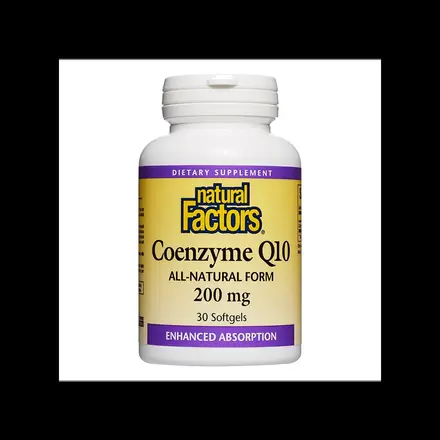 Coenzyme Q10 All-Natural Form - Коензим Q10 (Антиоксидант и кардиопротектор), 200 mg, 30 софтгел капсули Natural Factors