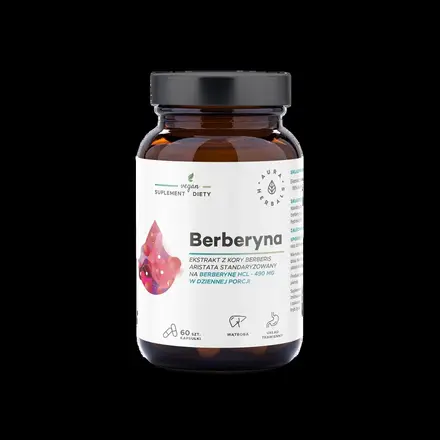 Контрол на кръвната захар и холестерола - Берберин, 490 mg х 60 капсули Aura Herbals