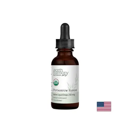 Щитовидна жлеза - Йод (калиев йодид), 125 µg х 29.6 ml капки Earth Harmony Naturals