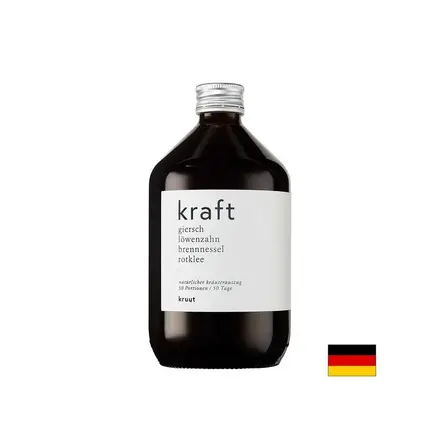 Еликсир за енергия и лекота - Oxymel Kraft с коприва, глухарче и червена детелина, 500 ml, 50 дози