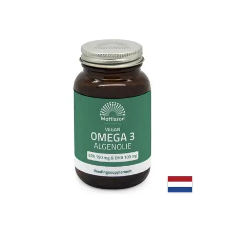 Веган Омега-3 от водорасли - Подкрепа за сърцето и мозъчната функция, EPA 150 mg, DHA 100 mg, 60 капсули