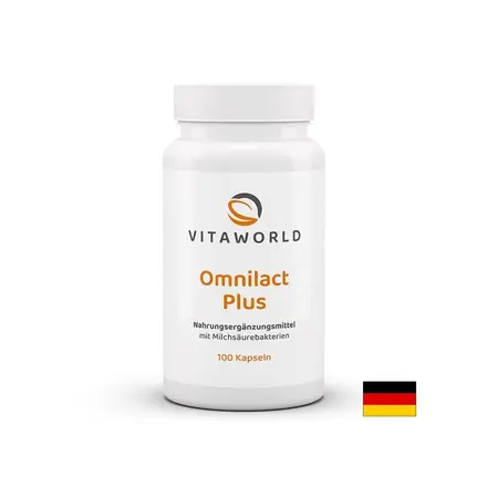 Omnilact Plus – 10 щама пробиотици + пребиотици за чревен баланс, 100 капсули