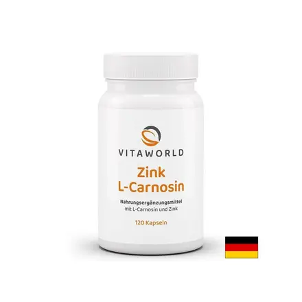 Цинк (бисглицинат) 15 mg + L-Карнозин 300 mg – За имунитет и клетъчна защита, 120 капсули