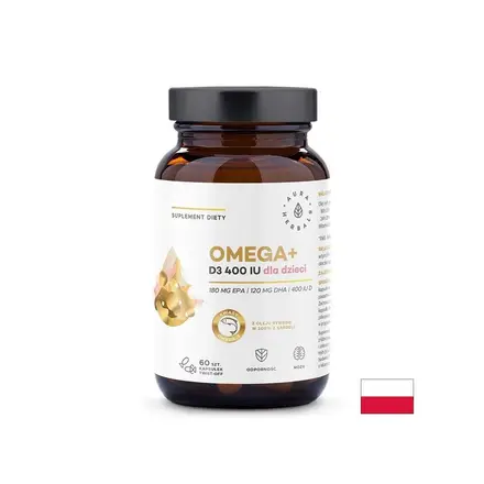 Омега-3 (DHA 180 mg, EPA 120 mg) + Витамин D3 400 IU – За мозъка, имунитета и костите, 60 капсули