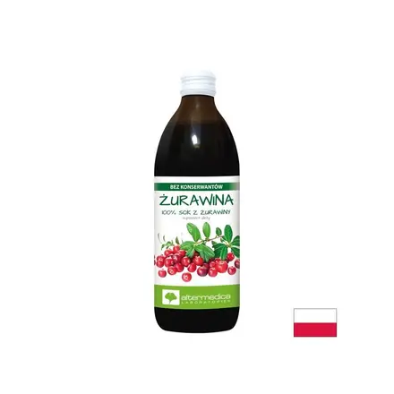 Сок от червена боровинка + Витамин C 120 mg – Здрав уринарен тракт, 500 ml, 10 дози