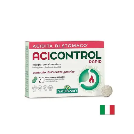 Формула при киселини и парене в стомаха с бързо действие, AciControl Rapid, 500 mg, 20 дъвчащи таблетки