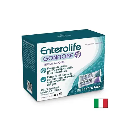 Пробиотици 3 млрд. CFU + Храносмилателни ензими (DigeZyme®) 50 mg и Канела 100 mg – Enterolife DUO, 10+10 сашета