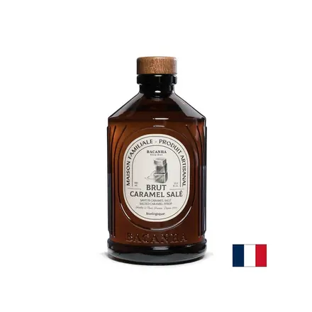 Сироп с вкус на солен карамел – Френски сироп за кафе, десерти и фрапе, Bacanha Brut Caramel Salé, 400 ml