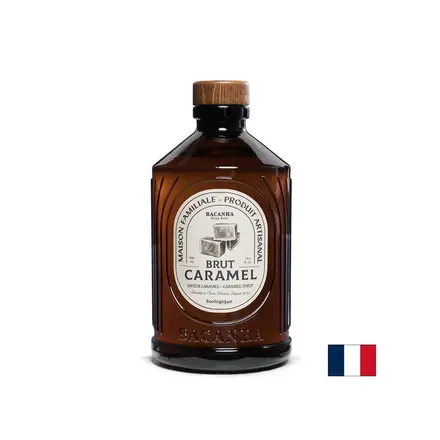 Карамелен сироп – Френски сироп за кафе, фрапе и десерти, Bacanha Brut Caramel, 400 ml