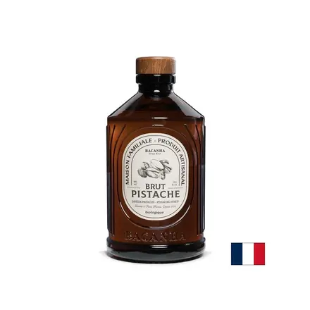 Сироп с шамфъстък – Френски сироп за кафе, лате и десерти, Bacanha Brut Pistache, 400 ml
