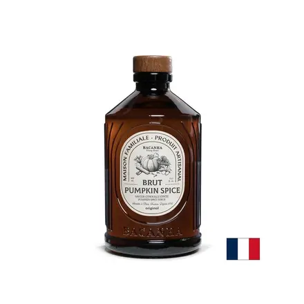 Сироп с тиква и подправки – Френски сироп за кафе, лате и есенни напитки, Bacanha Brut Pumpkin Spice, 400 ml