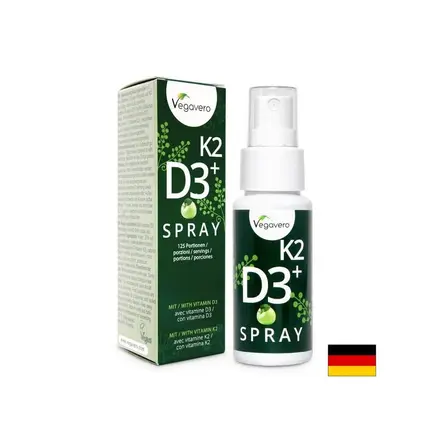 K2 + D3 Spray/ Витамин К2 + D3/ Орален спрей, 25 ml, 125 дози, 100% Vegan