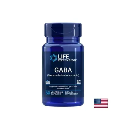 ГАБА (гама-аминомаслена киселина) 100 mg x 60 V капсули, GABA Life Extension