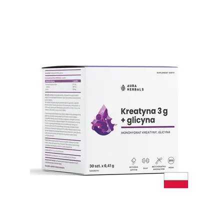 Креатин 3000 mg + Глицин 3000 mg Сила, издръжливост и мускулно възстановяване 30 сашета