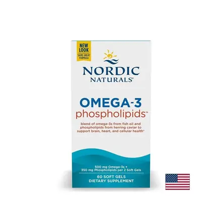 Omega-3 Phospholipids омега-3 250 mg + морски фосфолипиди, 60 софтгел капсули, Nordic Naturals