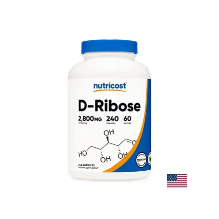 Енергия и издръжливост - Д-Рибоза, 2800 mg/240 капсули D-Ribose Nutricost
