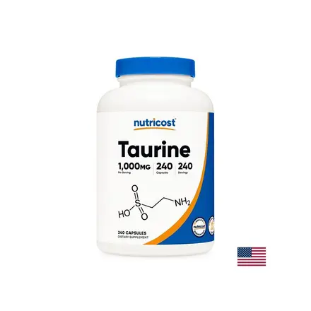 Мускулна функция и издръжливост - Таурин (Taurine), 1000 mg, 240 капсули Nutricost