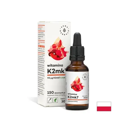 Подобрява плътността на костите - Витамин К2 (МК7), 30 ml капки Aura Herbals