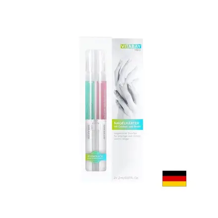 MED Nagelhärter Duo-Set - Комплект заздравител за нокти дуо с калций и биотин, 2 х 2 ml Vitabay