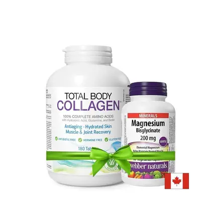 Total Body Collagen Хидролизиран говежди колаген с хиалуронова киселина, глутамин и биотин х 180 таблетки + ПОДАРЪК Магнезий (бисглицинат) 200 mg х 60 V капсули