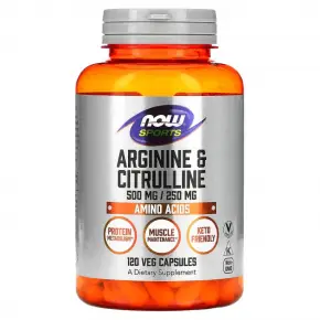 Аргинин и Цитрулин / Arginine & Citrulline 120 веге капсули | Now Foods