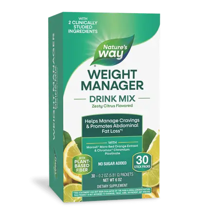 Weight Manager Drink Mix (формула за контрол на теглото) x 30 сашета с вкус на цитрусови плодове / Nature's way