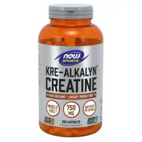 КРЕ - АЛКАЛИН КРЕАТИН / KRE-ALKALYN CREATINE 750 МГ - 240 Капсули / NOW SPORTS