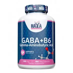 ГАБА 500 mg + витамин В6 x 100 капсули / HAYA LABS