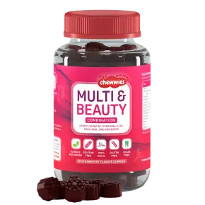 Multi and Beauty Chewmees/ Мултивитамини за коса, кожа и нокти Гъми x 30 желирани таблетки Life Extension