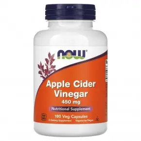 Apple Cider Vinegar / ЯБЪЛКОВ ОЦЕТ 450 мг 180 веге капсули | Now Foods