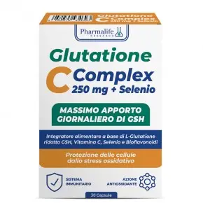 Glutatione C Complex/ Глутатион комплекс за клетъчно здраве и антиоксидантна подкрепа (с витамин C, селен и хесперидин) x 30 капсули Pharmalife Research