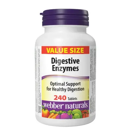 Храносмилателни ензими (Digestive Enzymes) За добро храносмилане и при подут корем х 240 таблетки, Webber Naturals