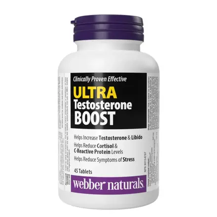 Ultra Testosterone Boost Тестостерон, либидо и мъжка виталност, Ултра Тестостерон Бууст х 45 таблетки, Webber Naturals