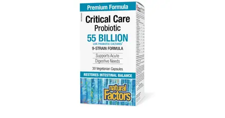 NATURAL FACTORS/Critical Care Probiotic 55 млрд. активни пробиотици, 9 щама формула/ 30 V капсули