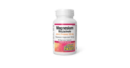 NATURAL FACTORS/ Магнезий (бисглицинат) 100 mg + Л-Теанин 120 mg/ 90 капсули