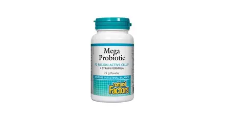 Natural Factors/Мега пробиотик 12 млрд. активни пробиотици, 4 щама формула Mega Probiotic 12 Billion Active Cells/75 g пудра