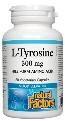 Natural Factors Л-Тирозин 500 mg х 60 вегетариански капсули