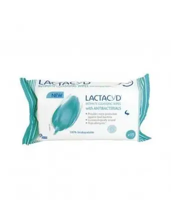 Lactacyd Антибактериални интимни кърпички х15 броя