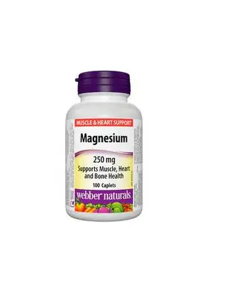 Webber Naturals Магнезий 250 мг За здрави тъкани и мускулната функция х100 каплети