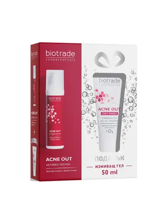 Biotrade Acne Out Активен лосион за акнеична кожа 60 мл + Подарък: Acne Out Измиващ гел за проблемна и мазна кожа 50 мл